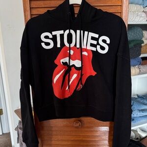 Rolling Stones Crop Hoodie